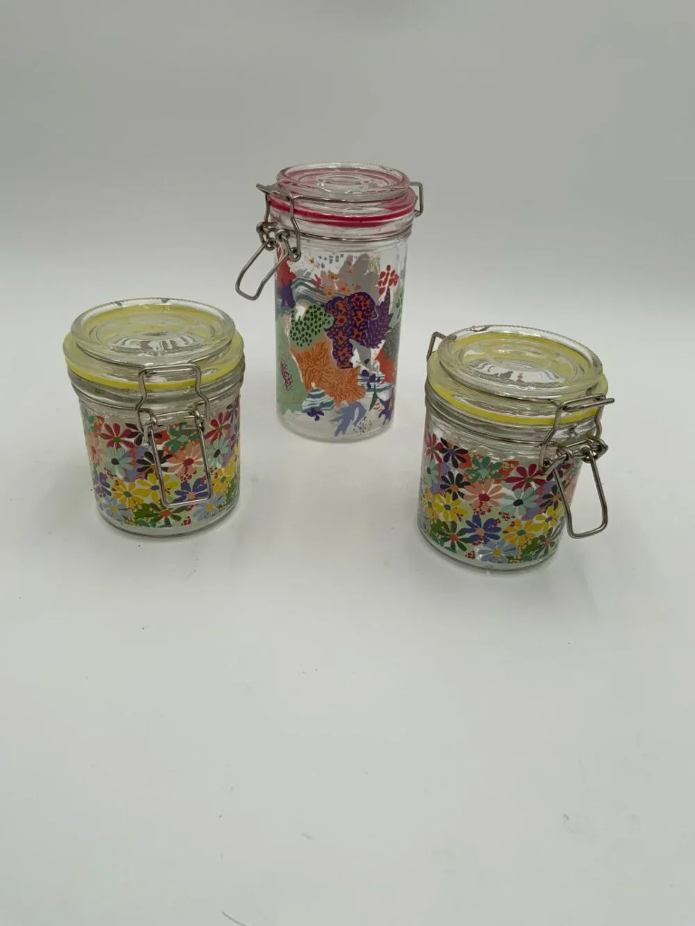 New Set of 3 JENNY Anthropologie Home Lidded Glass Jars